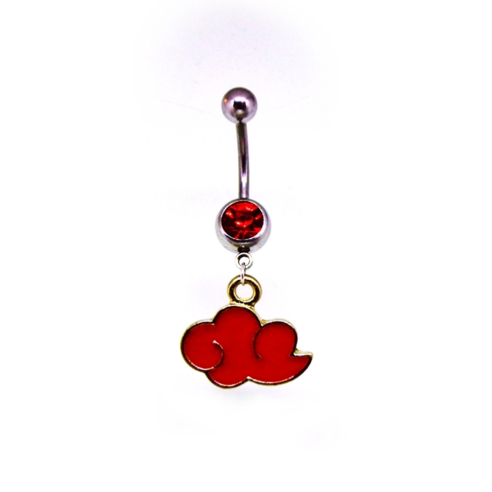 14g Naruto Akatsuki Cloud belly ring | Custom-made body jewelry